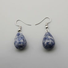 Load image into Gallery viewer, Water Drop Natural Stone Dangle Earring for Women Tiger Eye Clear Quartz Lapis Opal Obsidian Drop Cone Bead Hook Earrings