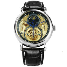 Load image into Gallery viewer, FORSINING Gold Watch Men Luxury Automatic Watches Mens 2020 Top Brand Leather Strap Wristwtach Sun Moon часы мужские спортивные