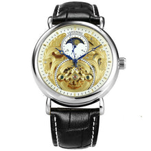 Load image into Gallery viewer, FORSINING Gold Watch Men Luxury Automatic Watches Mens 2020 Top Brand Leather Strap Wristwtach Sun Moon часы мужские спортивные