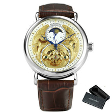 Load image into Gallery viewer, FORSINING Gold Watch Men Luxury Automatic Watches Mens 2020 Top Brand Leather Strap Wristwtach Sun Moon часы мужские спортивные