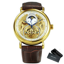 Load image into Gallery viewer, FORSINING Gold Watch Men Luxury Automatic Watches Mens 2020 Top Brand Leather Strap Wristwtach Sun Moon часы мужские спортивные