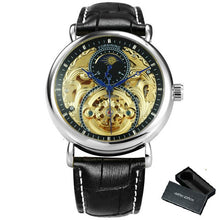 Load image into Gallery viewer, FORSINING Gold Watch Men Luxury Automatic Watches Mens 2020 Top Brand Leather Strap Wristwtach Sun Moon часы мужские спортивные