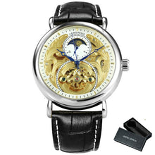 Load image into Gallery viewer, FORSINING Gold Watch Men Luxury Automatic Watches Mens 2020 Top Brand Leather Strap Wristwtach Sun Moon часы мужские спортивные