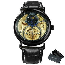 Load image into Gallery viewer, FORSINING Gold Watch Men Luxury Automatic Watches Mens 2020 Top Brand Leather Strap Wristwtach Sun Moon часы мужские спортивные