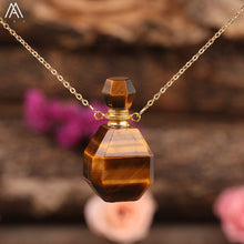 Load image into Gallery viewer, Beauty Essential Oil Pendant Jewelry Natural Smoky Color Quartz Turquoises Fluorite Perfume Bottle For Women Necklace Jewelry