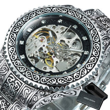 Load image into Gallery viewer, WINNER Gold Mens Watches Top Brand Luxury 2020 Automatic Mechanical Watch Men Skeleton Stainless Steel Strap Clock reloj hombre