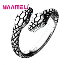Load image into Gallery viewer, Big Promotion S925 Snake Head Ring Genuine 925 Sterling Silver Adjustable Trendy Fine Jewelry for Men Women Unisex Bague Bijoux