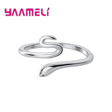 Load image into Gallery viewer, Big Promotion S925 Snake Head Ring Genuine 925 Sterling Silver Adjustable Trendy Fine Jewelry for Men Women Unisex Bague Bijoux