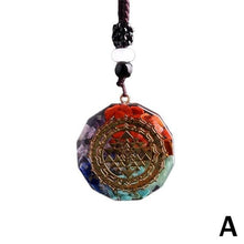 Load image into Gallery viewer, Natural Stone Necklace Orgonite Pendant Sri Yantra Necklace Sacred Geometry Chakra Energy Necklace Meditation Jewelry Accessory