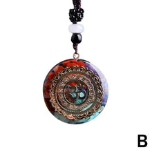 Load image into Gallery viewer, Natural Stone Necklace Orgonite Pendant Sri Yantra Necklace Sacred Geometry Chakra Energy Necklace Meditation Jewelry Accessory