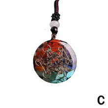 Load image into Gallery viewer, Natural Stone Necklace Orgonite Pendant Sri Yantra Necklace Sacred Geometry Chakra Energy Necklace Meditation Jewelry Accessory