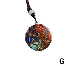 Load image into Gallery viewer, Natural Stone Necklace Orgonite Pendant Sri Yantra Necklace Sacred Geometry Chakra Energy Necklace Meditation Jewelry Accessory