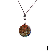 Load image into Gallery viewer, Natural Stone Necklace Orgonite Pendant Sri Yantra Necklace Sacred Geometry Chakra Energy Necklace Meditation Jewelry Accessory