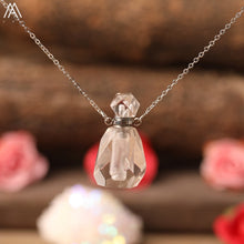 Load image into Gallery viewer, Natural Purple Agates Smoky Color Quartz Rainbow Fluorite Stone Gold Perfume Bottle Pendant For Necklace Making Women Jewelry