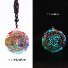 Load image into Gallery viewer, Orgonite Pendant Sri Yantra Necklace Sacred Geometry Chakra Energy Necklace Meditation Jewelry