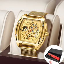 Load image into Gallery viewer, SWISH 2020 Mechanical Watch Men Gold Automatic Watch with Mesh Bracelet Luxury Waterproof Sports Skeleton Tourbillon Wristwatch