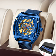 Load image into Gallery viewer, SWISH 2020 Mechanical Watch Men Gold Automatic Watch with Mesh Bracelet Luxury Waterproof Sports Skeleton Tourbillon Wristwatch
