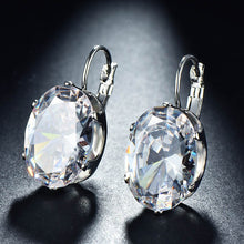 Load image into Gallery viewer, Bague Ringen Sterling Silver 925 Earring Big Egg shaped Gemstone Charms Silver jewelry Woman Party Anniversary Gift Wholesale