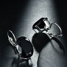 Load image into Gallery viewer, Bague Ringen Sterling Silver 925 Earring Big Egg shaped Gemstone Charms Silver jewelry Woman Party Anniversary Gift Wholesale