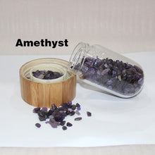 Load image into Gallery viewer, 2021 Drop Shipping Natural Crystal Quartz Gravel Gemstone Healing Glass Energy Elixir drink Water Bottle Bamboo glass cup gift