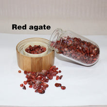 Load image into Gallery viewer, 2021 Drop Shipping Natural Crystal Quartz Gravel Gemstone Healing Glass Energy Elixir drink Water Bottle Bamboo glass cup gift