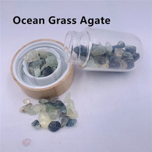 Load image into Gallery viewer, 2021 Drop Shipping Natural Crystal Quartz Gravel Gemstone Healing Glass Energy Elixir drink Water Bottle Bamboo glass cup gift