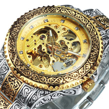 Load image into Gallery viewer, WINNER Mens Watches Top Brand Luxury Hand Engraving Mechanical Man Watch Automatic Gold Skeleton 2020 Fashion New relogio