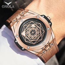 Load image into Gallery viewer, men watch Brand ONOLA Luxury fashion unique sport 2021 new leather quartz watch men relogio masculino