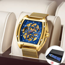 Load image into Gallery viewer, SWISH 2020 Mechanical Watch Men Gold Automatic Watch with Mesh Bracelet Luxury Waterproof Sports Skeleton Tourbillon Wristwatch