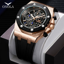 Load image into Gallery viewer, ONOLA Brand Military Casual Quartz Watch Men Steel Metal Luxuri Classic Wristwatch Chronograph Calendar Waterproof