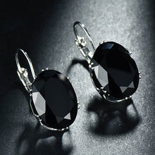 Load image into Gallery viewer, Bague Ringen Sterling Silver 925 Earring Big Egg shaped Gemstone Charms Silver jewelry Woman Party Anniversary Gift Wholesale