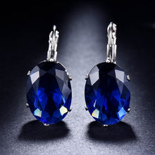 Load image into Gallery viewer, Bague Ringen Sterling Silver 925 Earring Big Egg shaped Gemstone Charms Silver jewelry Woman Party Anniversary Gift Wholesale