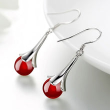 Load image into Gallery viewer, Fashion Moonstone Opal Drop Earrings Flower Leaf Tassel Long Earring Jewelry For Women Trendy Imitation Pearls Drop Earrings