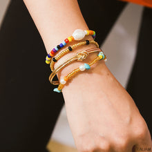 Load image into Gallery viewer, Bohemian Handwoven Multi-layer Colorful Round Beaded Stone Pearl Bracelet Retro Rice Ethnic Bangles Wholesale Bracele 2019