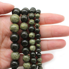 Load image into Gallery viewer, Natural Stone Russian Serpentine Beads 6 8 10 12mm Round Loose Beads Needlework for Jewelry Making DIY Bracelet Wholesale 15"