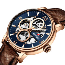 Load image into Gallery viewer, REWARD Gold Watch Men Automatic Mechanical Watches Mens 2020 Luxury Brand Leather Strap Skeleton Wristwatch Casual часы мужские