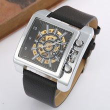 Load image into Gallery viewer, New 2020 Luxury Gold Square Mechanical Wristwatches Men Automatic Self-wind Skeleton Watches Men Sports Big Watches Leather Band