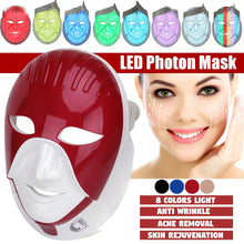 Load image into Gallery viewer, 8 Colors Led Mask Photon Electric LED Facial Mask LED Skin Rejuvenation Anti Wrinkle Acne Egypt Style Photon Therapy Beauty Tool