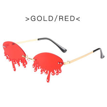 Load image into Gallery viewer, Chic Rimless Candy Color Crystal Tear Sunglasses For Women Luxury Rhinestone Tassel Party Shades Red Green Sun Glasses
