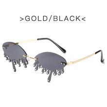 Load image into Gallery viewer, Chic Rimless Candy Color Crystal Tear Sunglasses For Women Luxury Rhinestone Tassel Party Shades Red Green Sun Glasses