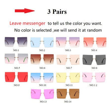 Load image into Gallery viewer, Wholesale 14 Colors Rimless Square Sunglasses For Women Oversized Alloy Red Blue Sun Glasses Female Uv400 Shades New Eyewear