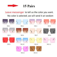 Load image into Gallery viewer, Wholesale 14 Colors Rimless Square Sunglasses For Women Oversized Alloy Red Blue Sun Glasses Female Uv400 Shades New Eyewear
