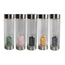 Load image into Gallery viewer, Natural Quartz Gemstone Crystal Glass Elixir Water Bottle Point Hand-Carved Gemstone Healing Glass Energyr Water Bottle