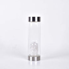Load image into Gallery viewer, Natural Quartz Gemstone Crystal Glass Elixir Water Bottle Point Hand-Carved Gemstone Healing Glass Energyr Water Bottle