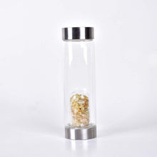 Load image into Gallery viewer, Natural Quartz Gemstone Crystal Glass Elixir Water Bottle Point Hand-Carved Gemstone Healing Glass Energyr Water Bottle