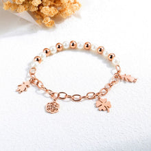 Load image into Gallery viewer, Fashion Women Bracelet Rose Gold Cross Heart Butterfly Star Pearl Bead Kids Key Wristband Wrist For Woman Girl Sister Jewelry