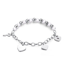 Load image into Gallery viewer, Fashion Women Bracelet Rose Gold Cross Heart Butterfly Star Pearl Bead Kids Key Wristband Wrist For Woman Girl Sister Jewelry