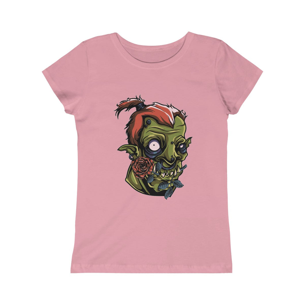 Flower In Zombie Mouth Girls Princess Tee