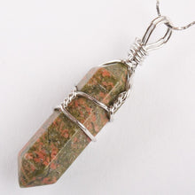 Load image into Gallery viewer, Mix Crystal Stone Opal malachite Lapis Green Howlite Stone Onyx Rose Pink Quartz Carnelian Faceted Bead Twining Pendant 1PCS
