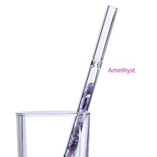 Load image into Gallery viewer, yaye Natural Crystal Straws Reiki Healing Gemstone Crystal Chips With Brush Reusable Clear Glass 2019 New Arrival
